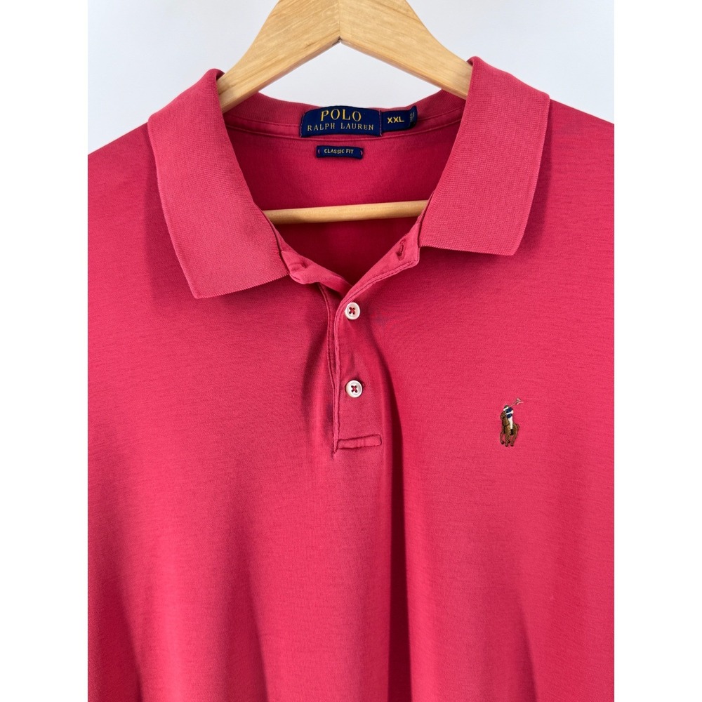 Polo Ralph Lauren Polo Shirt Mens XXL Pink Good Classic Fit Short Sleeve Logo